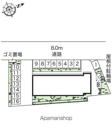 レオネクストクレール[1K/28.02m2]の配置図