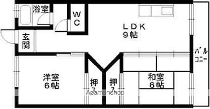 梶取ハイツ[2LDK/49m2]の間取図