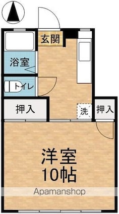 長野県松本市大字島立[1K/30.52m2]の間取図