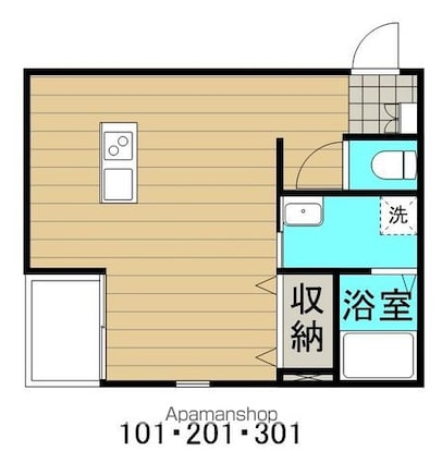 スリーズ霞町[1K/29.15m2]の間取図