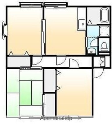 サンライフ南蔵王Ａ・Ｂ[3DK/60.35m2]の間取図
