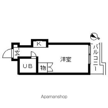 ＴＯＰ・成城学園第２[1R/14.03m2]の間取図