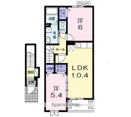 サニーハウスＨａｇｉｗａｒａⅡ[2LDK/54.38m2]の間取図