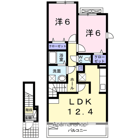 コーポロマンDの間取り写真