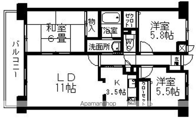 アビタシオン奉還町905の間取り写真