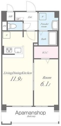 Ａｌｌｉｅｓ　Ｍｅａｄｏｗ[1LDK/42.47m2]の間取図