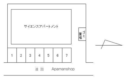サイエンスアパートメント[1K/23.2m2]の配置図