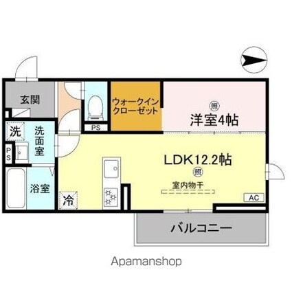 ＤーＲＯＯＭ山上[1LDK/41.85m2]の間取図
