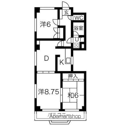 パルナスよもぎ台[2LDK/66.07m2]の間取図