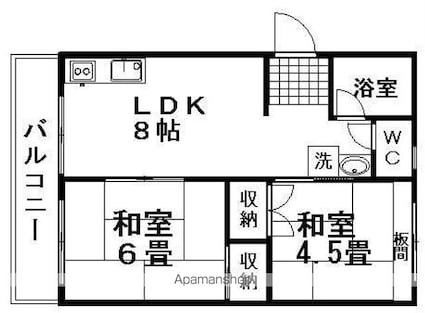江戸マンション[2LDK/42.23m2]の間取図