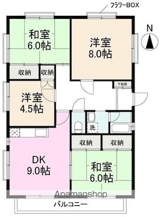 栄幸マンション[4DK/79.33m2]の間取図