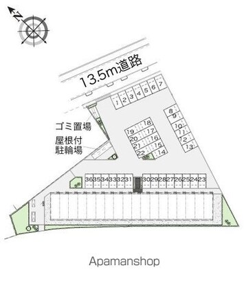 レオネクストグリーングラス[1K/28.02m2]の配置図