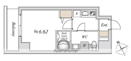 ＬＩＭＥ　ＲＥＳＩＤＥＮＣＥ　ＨＩＧＡＳＨＩＮＡＫＡＹＡＭＡ[1K/23.14m2]の間取図