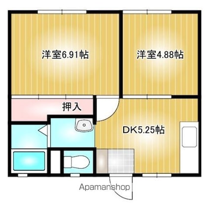 古谷ハイツ[2DK/35.92m2]の間取図