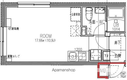 ラヴィエール清澄ガーデンテラス[1R/24.68m2]の間取図