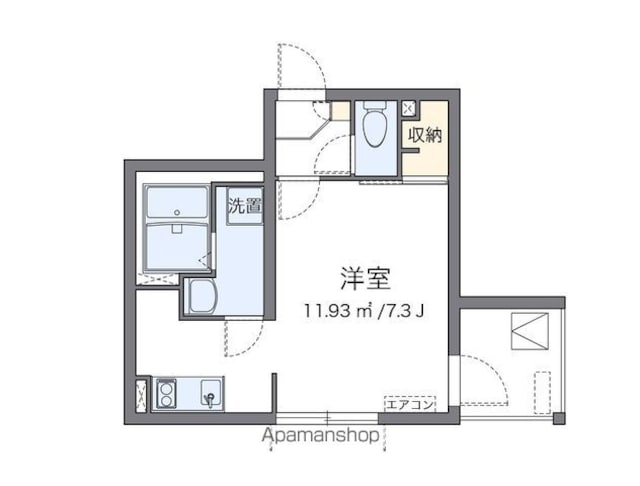 東京都杉並区本天沼２丁目[1K/25.6m2]の間取図