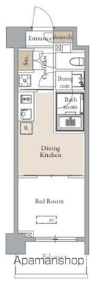 グランカーサ四谷[1DK/25.81m2]の間取図