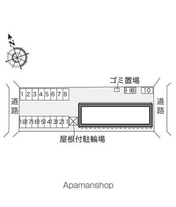 レオパレスエステーロ[1K/23.61m2]の配置図