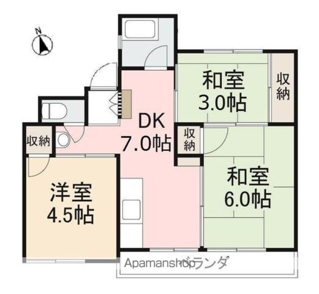 平成マンション[3DK/55.02m2]の間取図