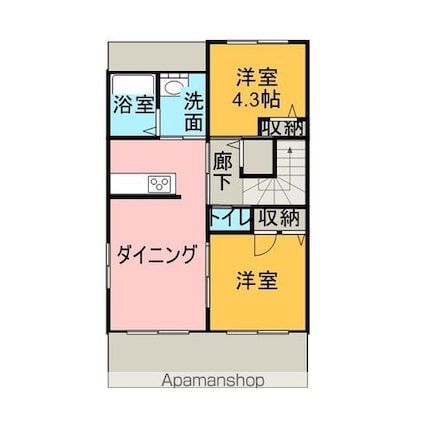 和歌山県和歌山市有本[2LDK/57.17m2]の間取図