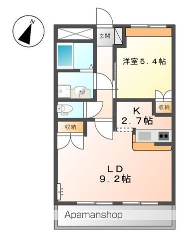 【和歌山市六十谷のアパートの間取り】