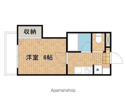 スペースアークヒル[1K/23.1m2]の間取図