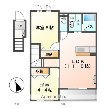 ベルクレスト[2LDK/52.99m2]の間取図