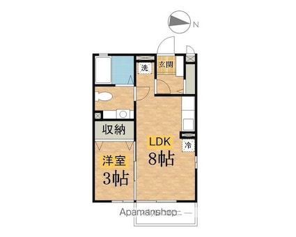 リビングタウン石川町　ＡＢ[1LDK/29.44m2]の間取図