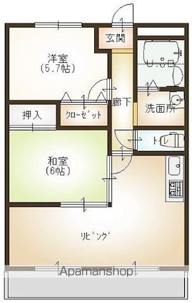 Ｃｈｅｚ－ｓｏｉ　ＴＡＴＳＵＭＩ　Ⅱ番館[2LDK/54m2]の間取図