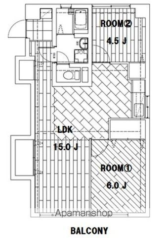 福岡市博多区堅粕のマンションの間取り