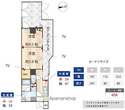 ＺＯＯＭ信濃町[2K/33.9m2]の間取図