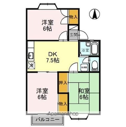 サニーフィールド[3DK/53.83m2]の間取図