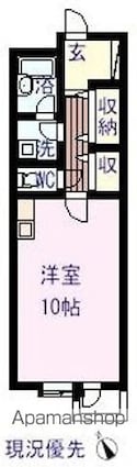 広島県福山市沖野上町２丁目[1K/32.76m2]の間取図