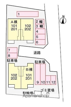 ブランド　ラクーンＡ[2LDK/56.68m2]の配置図