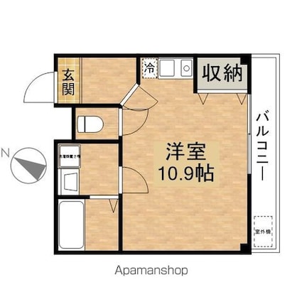 グランシャリオ[1K/27.83m2]の間取図