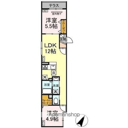 セレスティア柴又ＩＩＩ[2LDK/47.9m2]の間取図
