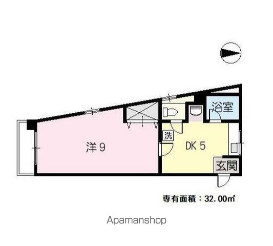 広島電鉄皆実線 比治山橋駅 徒歩14分 4階建 築39年の間取り写真