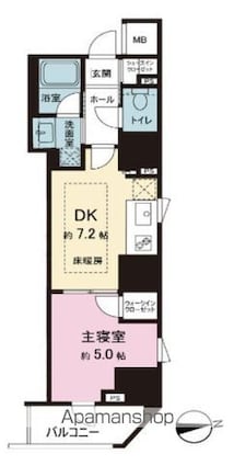 サンウッドフラッツ新宿四谷三丁目[1DK/33.22m2]の間取図