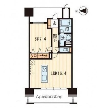 アルファステイツ高松駅前（穴吹ＨＳ）[1LDK/55.41m2]の間取図