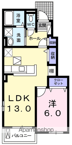 あきる野市草花のアパートの間取り