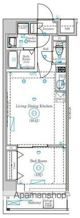 Ｍｉｎｄ　Ｓｈｉｍｕｒａｓａｋａｕｅ[1LDK/36.86m2]の間取図