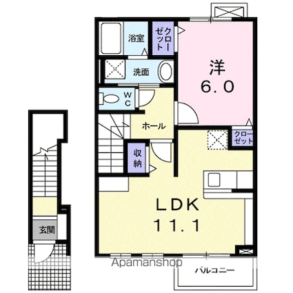 ＦＥＬＩＣＥ[1LDK/46.08m2]の間取図