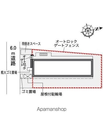 レオパレスウィステリア都立家政[1K/20.81m2]の配置図