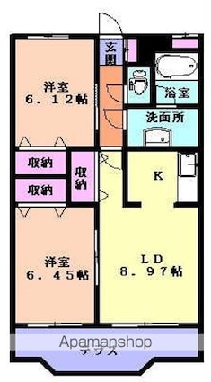 フレヤ四季[3K/56.19m2]の間取図