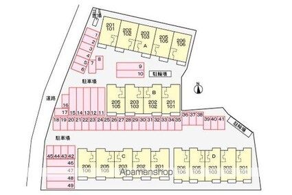 徳島県徳島市中島田町３丁目[3LDK/67.27m2]の配置図