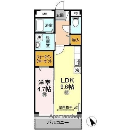 リリベール[1LDK/40.32m2]の間取図