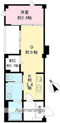 つむぎの杜　西荻みなみ[1DK/29.61m2]の間取図