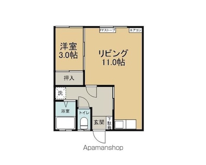 エスポワール[1LDK/34.78m2]の間取図