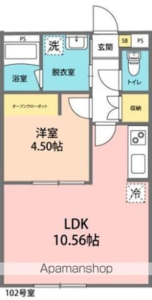 カインドネス元本郷公園[1LDK/35.19m2]の間取図