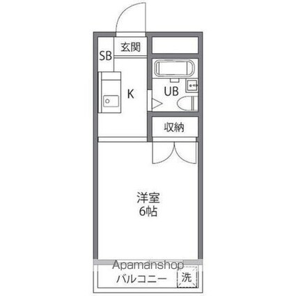 ディライト南烏山[1K/17.01m2]の間取図
